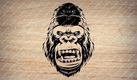 Gorilla Svg File Gorilla Clipart Gorila Face Vector Etsy