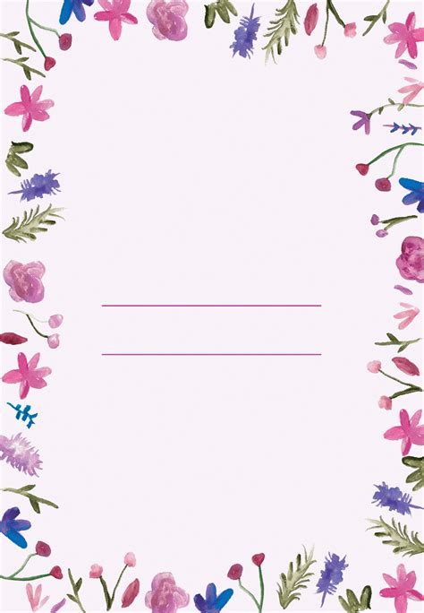 Watercolor Flowers Free Printable Wedding Invitation Template