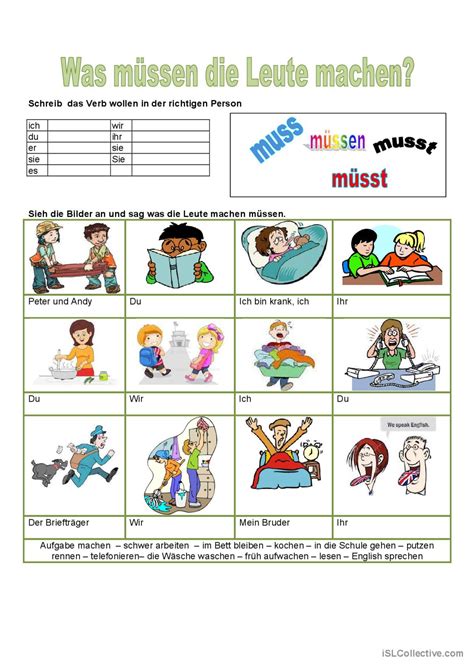 Modalverben Was müssen Leute m Deutsch DAF Arbeitsblätter pdf doc
