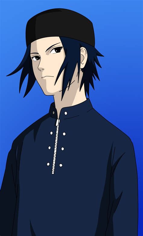 An Anime Character With Black Hair And Piercings On His Head Standing