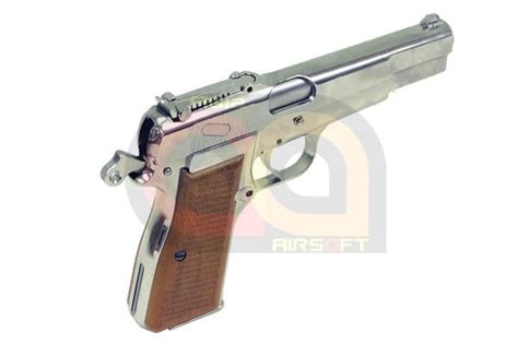 We Tech Full Metal Browning Hi Power M1935 Gbb Pistol Chromed Plated