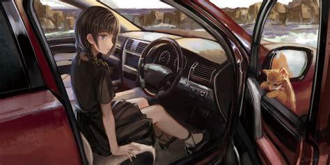 2560x1440 Anime Girl Inside Car 1440p Resolution Hd 4k Wallpapers