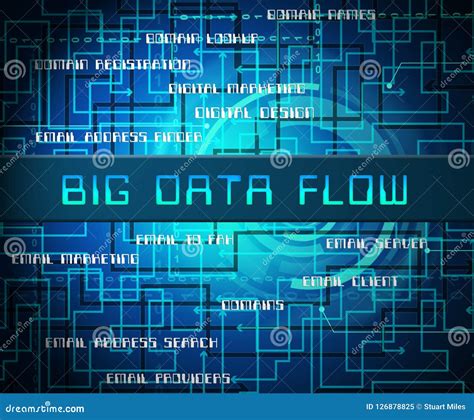 Bigdata Flow Stream Of Big Data 2d Illustration Stock Illustration