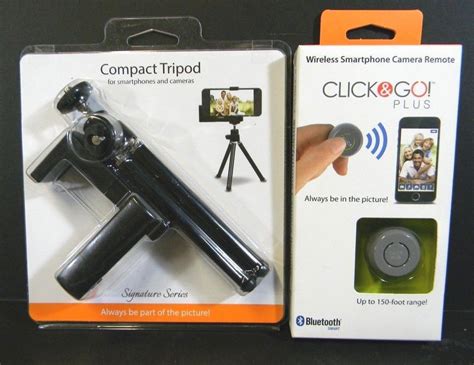 Click And Go Smartphone Camera Remote And Tech And Go Compact Tripod