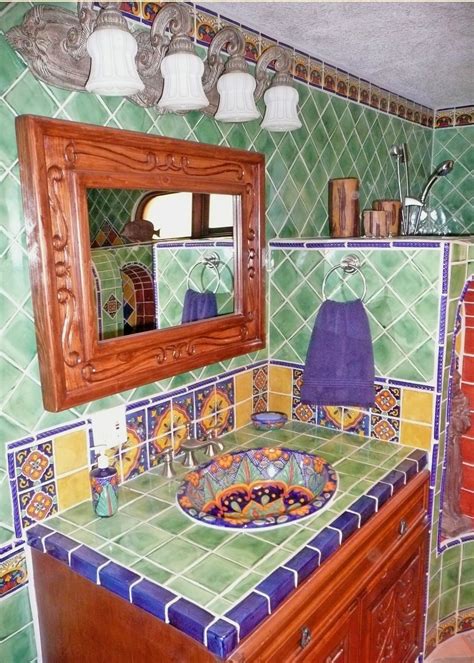 Bathroom Using Mexican Tiles By Mexican Style Bathroom Mexican Bedroom