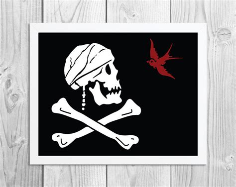 Captain Jack Sparrow Pirate Flag Pirates Of The Caribbean Art Etsy