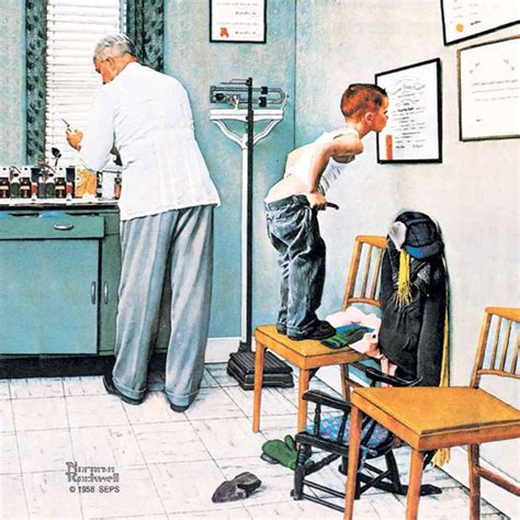 Norman Rockwell Famous Artwork Cleaning Cloth Before The Shot