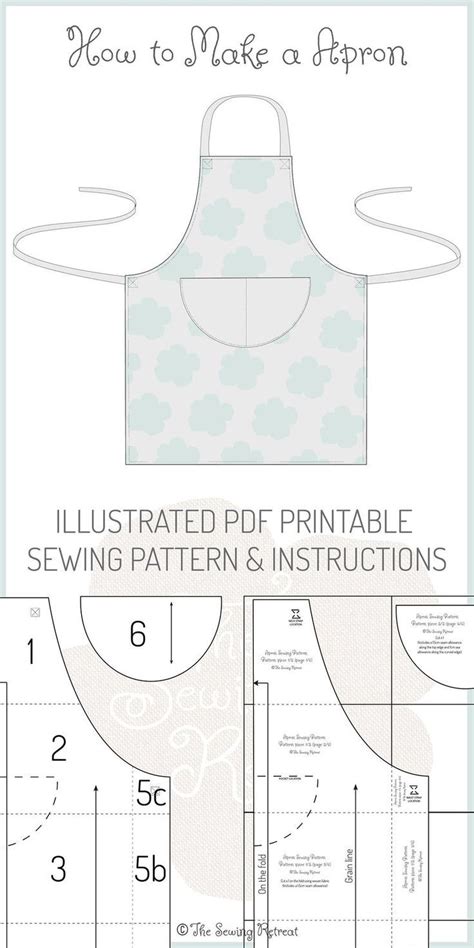 Apron Pdf Sewing Pattern Instructions Etsy Uk Printable Sewing