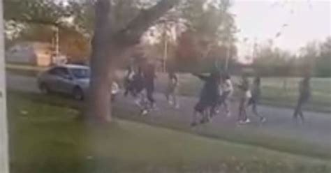 Large Fight Shooting Outside Indy Elementary School Caught On Video