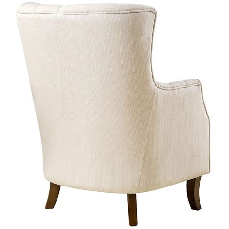 Norfolk Cream Linen Tufted High Back Armchair