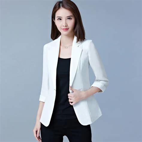 Office Wear Casual Blazer Women Plus Size Pink Cotton Elegent Formal