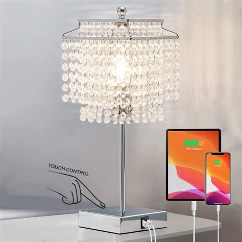 Crystal Table Lamp 3 Way Touch Control Dimmable Crystal Table Lamp