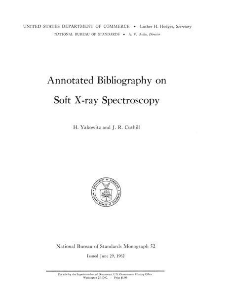 Annotated Bibliography On Soft X Ray Spectroscopy Page Title Page Unt Digital Library