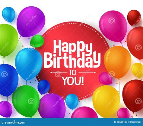Colorful Bunch Of Happy Birthday Balloons Vector Background