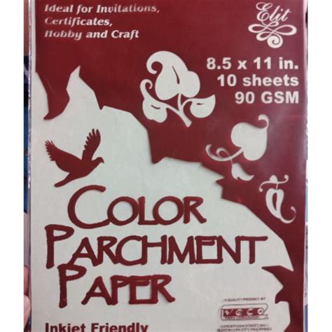 Parchment Paper Colored 85x11 90gsm 10 Sheets Shopee Philippines