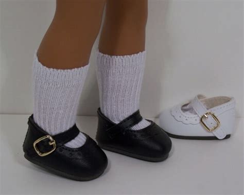 Black Classic Doll Shoes For 14 American Girl Wellie Wisher Wishers