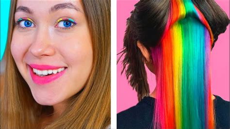 Rainbow Hacks And Crafts Cool Girly And Beauty Hacks Youtube