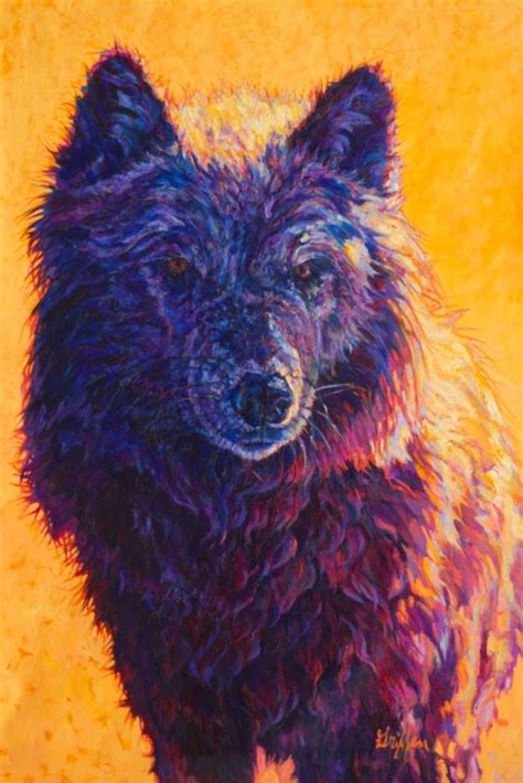 Colorful Contemporary Wildlife Animal Artwolf Painting Henri By