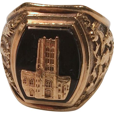 1958 Gold High School Class Ring With Black Onyx From With An Eye On Art Vintage Boutique On