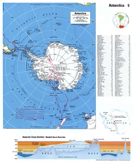 Gran Mapa Detallado De La Antártida Región Antártica Mundo Mapas