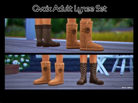 Lynee Boots Set At Qvoix Escaping Reality Sims 4 Updates