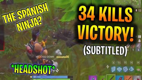 Fortnite Player Amazing 34 Kills Win The Best💯 Subtitled Not