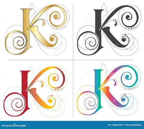 letter k alphabet font design stock vector illustration of name color 118644293
