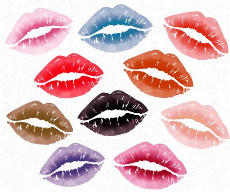 Kiss Lips Clipart Valentines Day Clipart Pink Lips Clip Etsy