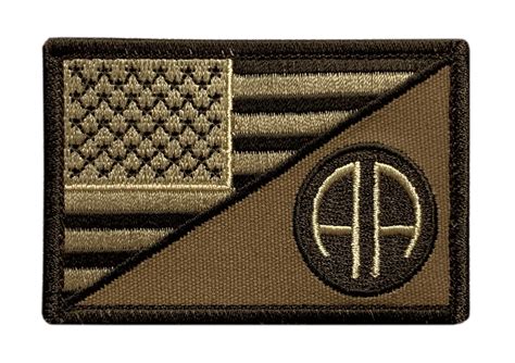 82nd Airborne Usa Flag Tactical Patch “hook Brand” Fastener 30 X 2
