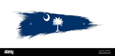 Flag Of South Carolina Us State In Grunge Brush Stroke Vector Grunge