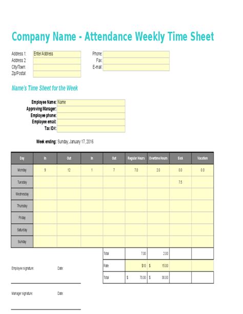 Printable Weekly Time Sheets Template Business Bi Weekly Time Sheets