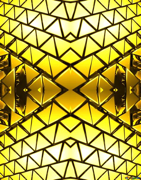 3d Abstract Geometric Volumetric Triangle Gold Metal Background №215144