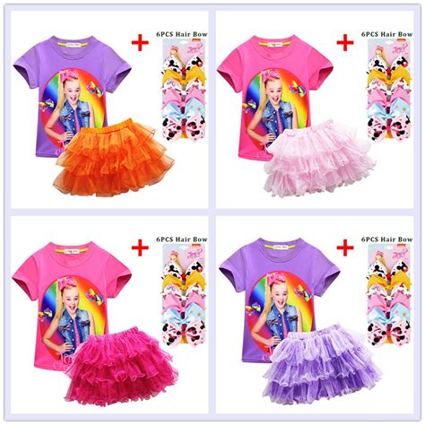 Jojo Siwa Kids Clothing Set Cotton T Shirtspants For Girls Summer Baby
