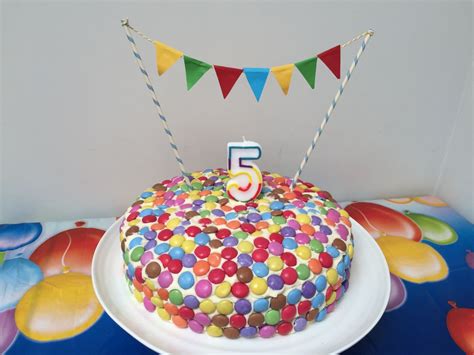Smartie Birthday Cake With Bunting Red Kite Days