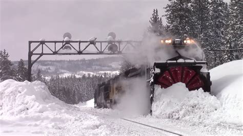 train snow plows in action at railways youtube