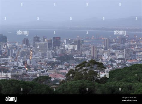 Capetown Landscape At Dusk From Table Mountain National Park Cape Town