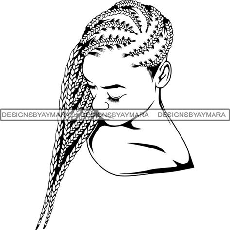Black Woman Svg Braids Locs Dreads Hairstyle Beauty Salon Logo Classy