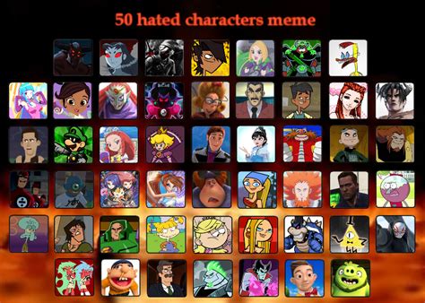 50 Hated Characters Meme