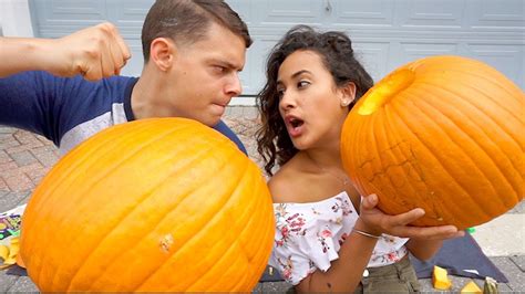 Couples Pumpkin Carving Challenge Youtube