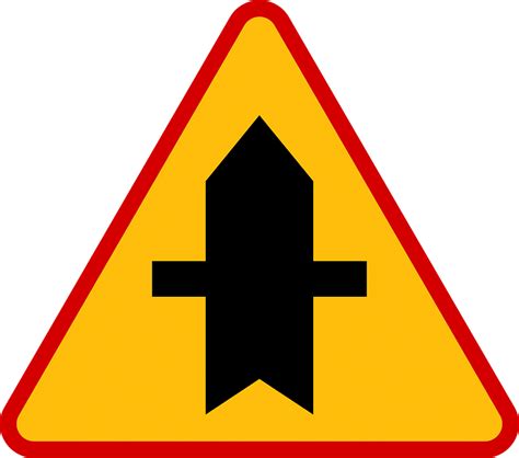 Crossroads With A Minor Road Sign In Poland Clipart Free Download