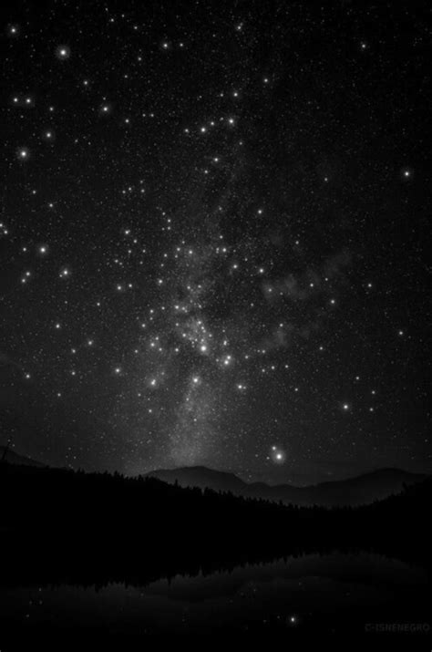 Black And White Starry Sky Tumblr Sky Aesthetic Black And White