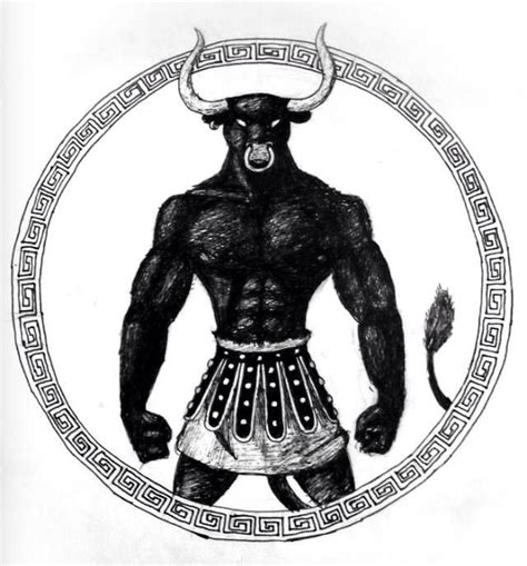 Minotaur Monster With The Body Of A Man And The Head And Tail Of A