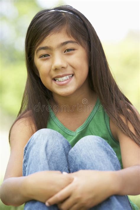 Portrait Of Young Girl In Park Stock Image Image Of Relaxing Copy