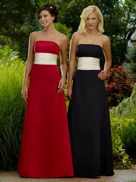 Red And Black Bridesmaid Dresses