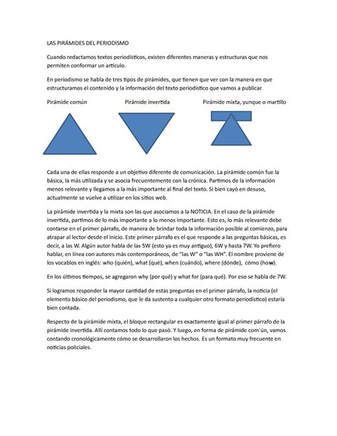 Pirámides En El Periodismo Jerarquización De La Información Las