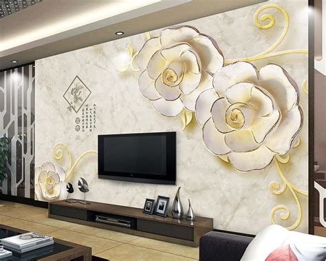 Beibehang Custom Large Mural Backgrounds Living Room Tv Relief Big