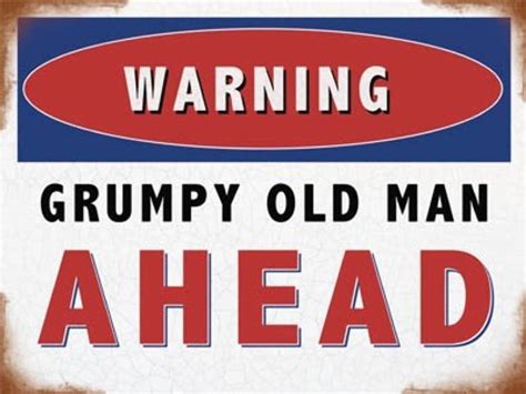 Warning Grumpy Old Man Ahead Funny T Dad Granddad Small Metaltin