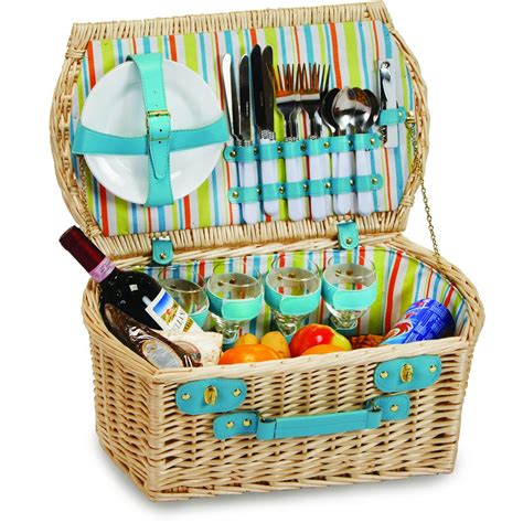 Brandyn 4 Person Picnic Basket Picnic Basket Vintage Picnic Basket