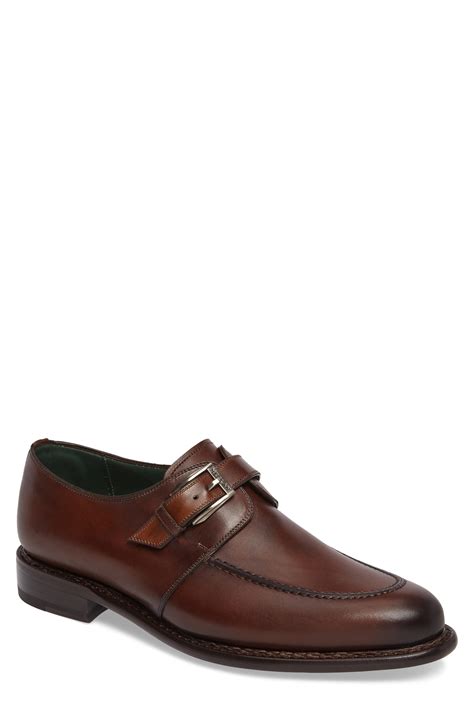 Mezlan Leather Aguilar Monk Strap Shoe In Cognac Leather Brown For