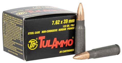 Tulammo 762x39mm 122 Grain Fmj Steel Case 20 Rounds Per Box Ul076201